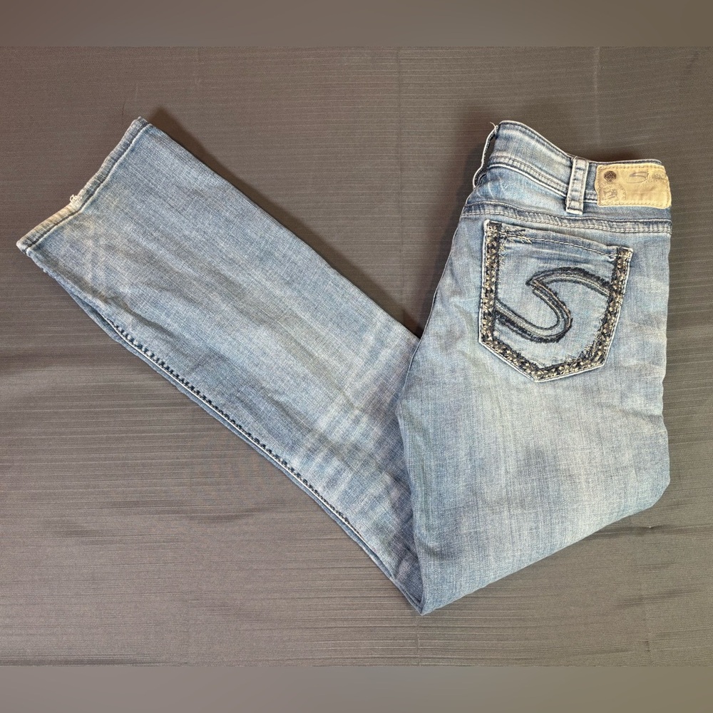 Silver Jeans Suki Mid Baby Boot 30x31 Light Wash Stretch Denim Women’s
